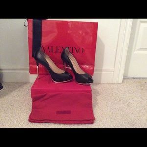 Valentino Garavani Rockstud peep toe, platforms. Valentino Garavani Rockstud peep toe, platforms.