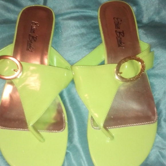 Lime green thong sandals
