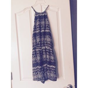 Cute patterned hollister halter romper NWT