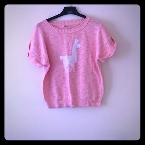 Short sleeved sweater.