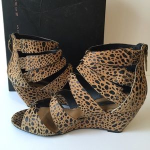 Leopard Seven wedge sandals