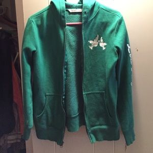 NWOT Green Zip-Up Hoodie
