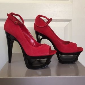 Sexy Blaze Red Platform Heels