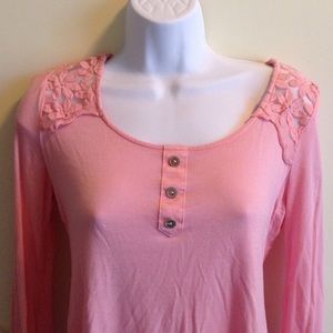 SOLD Pink sheer back Henley