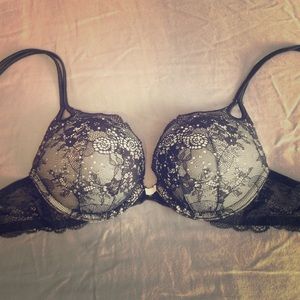 Victoria's Secret Embellished Black Lace Bra