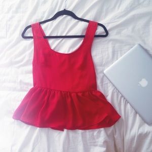 Red peplum top!