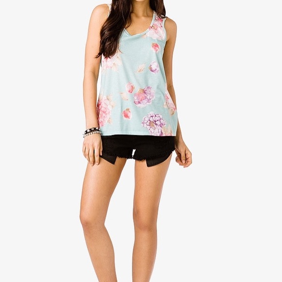 Floral top with Crochet back.