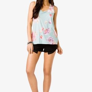 Floral top with Crochet back.