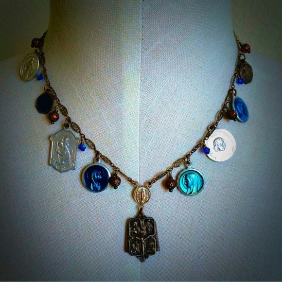Custom Made Religious Medals Necklace 18" +/ adjustable from £auren's