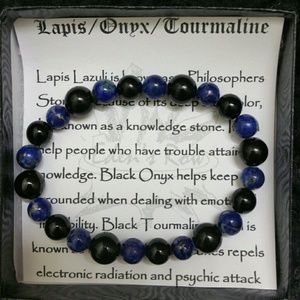 Chrome Hearts style Lapis spiritual bracelet