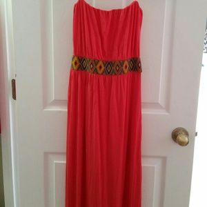 Coral maxi dress