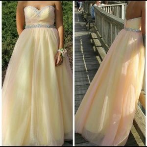Pink and yellow prom dress
