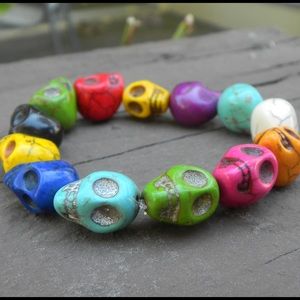 Colorful Gothic Chic Skull Bracelet