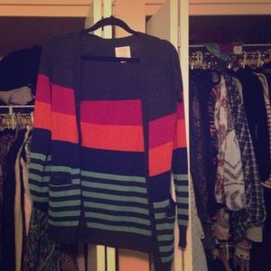XS Quicksilver striped multi-color cardigan
