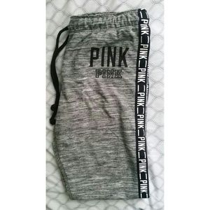 RARE VICTORIAS SECRET VS PINK GYM PANTS GREY CUTE