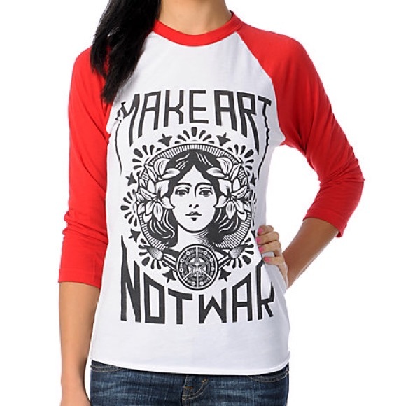 OBEY- Make Art Not War Baseball T-Shirt