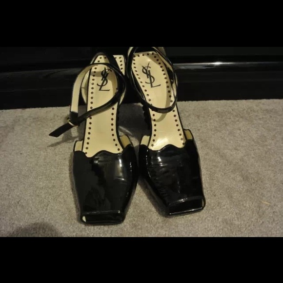 YSL open toe ankle strap HEELS