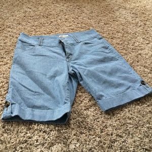 CAbi Pinstripe Bermuda Shorts