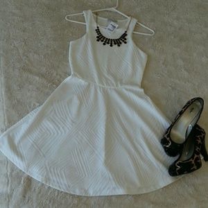 Charlotte Russe White Skater Racerback Dress