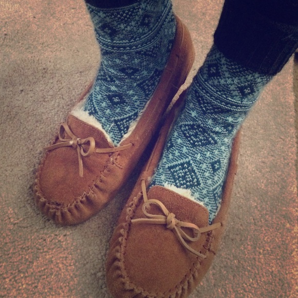 Tan Moccasin slip-on.