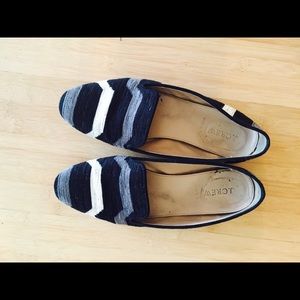 J.Crew, woven-stripe flats.