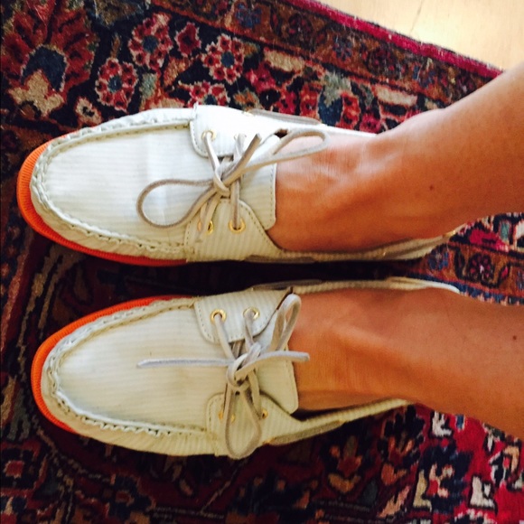 Striped Sperry top-siders for J.Crew (boat shoes)