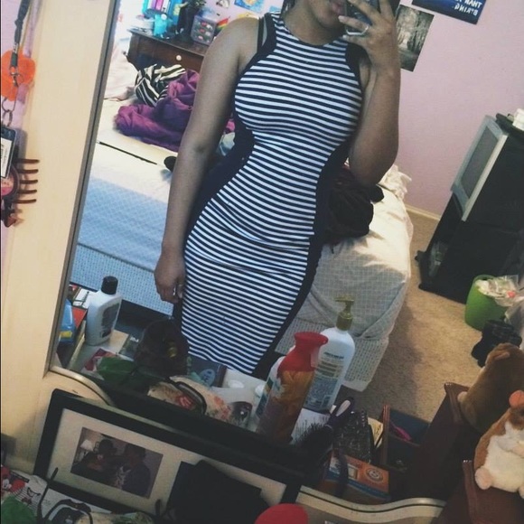 Navy Blue Bodycon Midi Dress