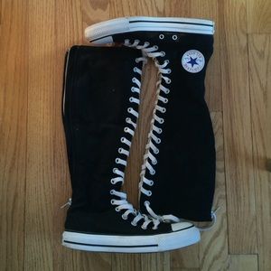 Black xxhi knee high converse