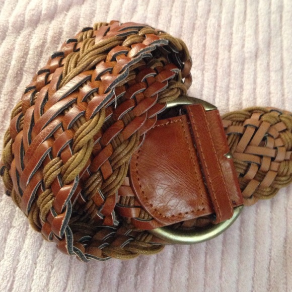 Brown braided belt