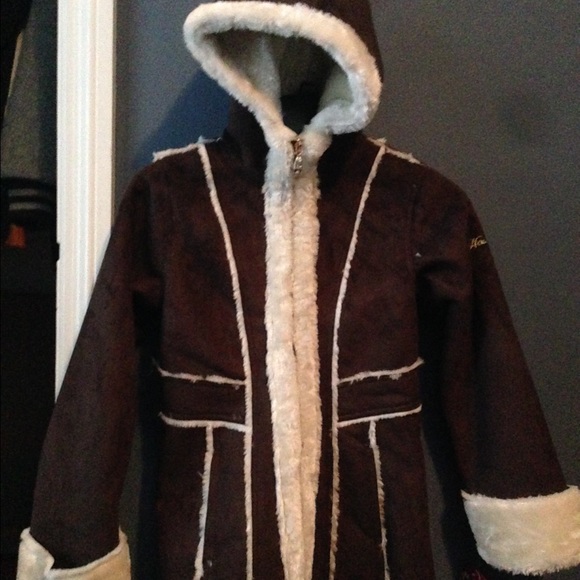 Girls suede and sherpa coat