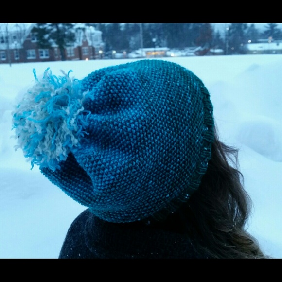 Handknit Ombre Beanie with Pompom