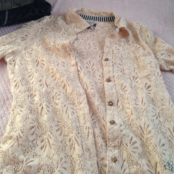 Button up lace shirt