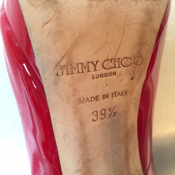 *SOLD!* Jimmy Choo || Red Open Toe || Size 39.5 - Picture 3 of 4