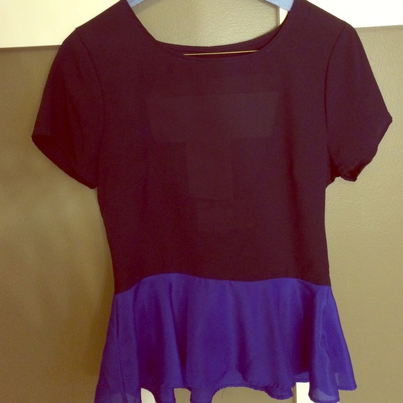 Fit and Flare Royal Blue Peplum Top
