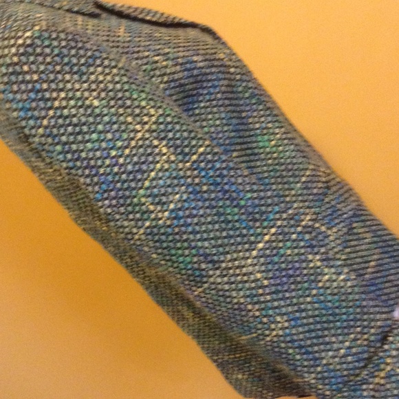 Nice tweed blazer multi gree & blue sz. S/M - Picture 3 of 4
