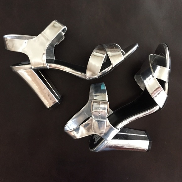 Free Press silver mylar shoes Nordstrom Rack 7.5