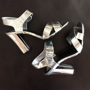 Free Press silver mylar shoes Nordstrom Rack 7.5