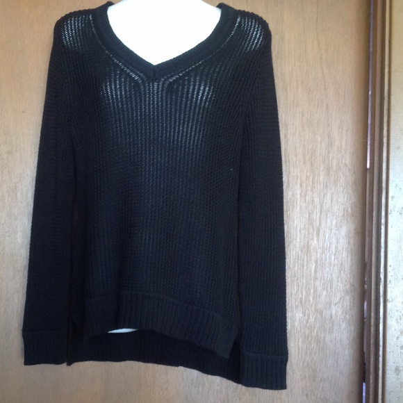Pointelle V-Neck Sweater