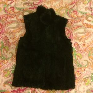 Black Rabbit Fur Vest- Real Fur