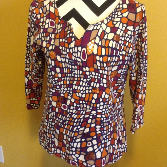 SOLD SOLD SOLD Great Ruby Rd. Top sz. M nice sequins designs