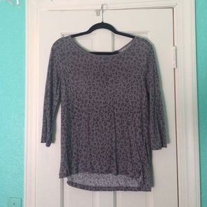 Cheetah-print quarter-sleeve top