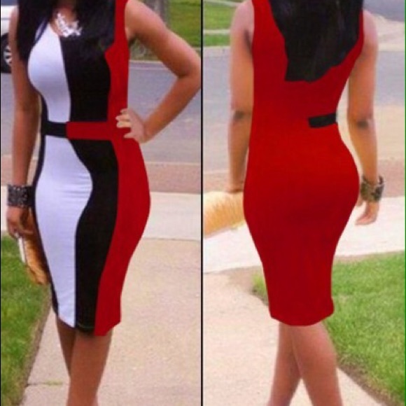 Color block bodycon dress