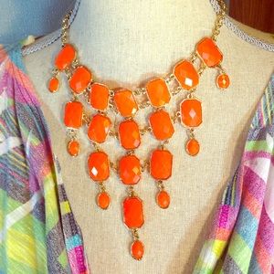 Bright Orange Bubble Statement Necklace Bright Orange Bubble Statement Necklace