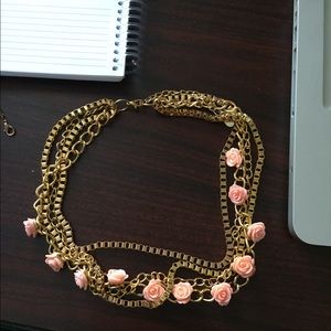 Gold and pink necklace
