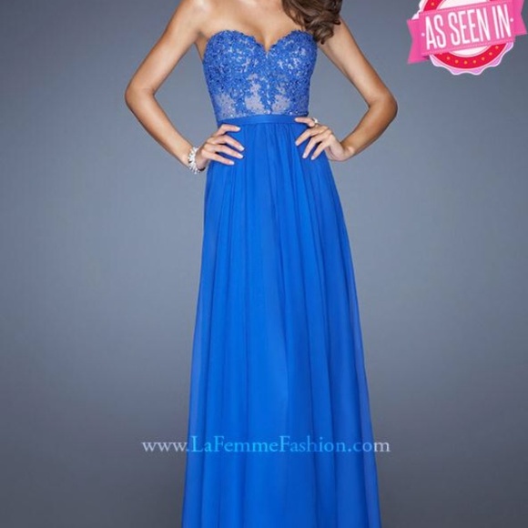 La Femme prom dress blue - Picture 3 of 4