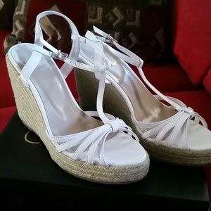 White Colin Stuart T-strap Espadrille