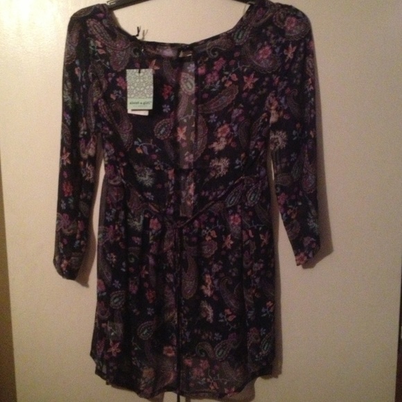 Beautiful Paisley navy blue top blouse - Picture 2 of 4