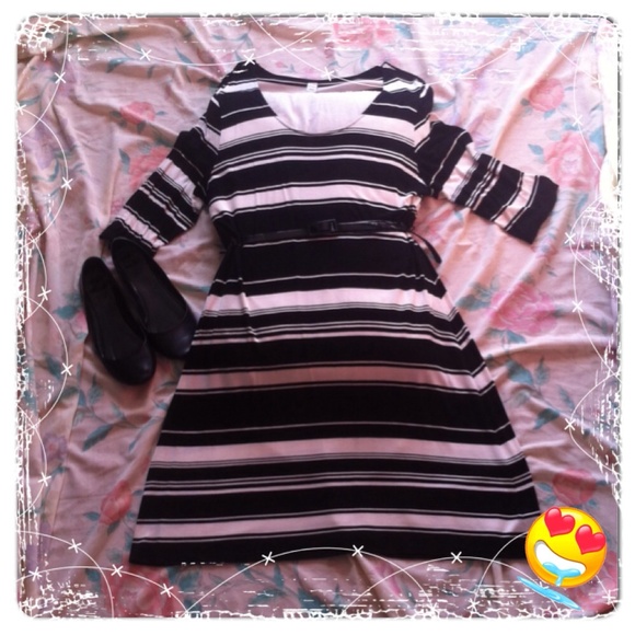"3 STRIPES YOU'RE OUT" Striped Shift Dress