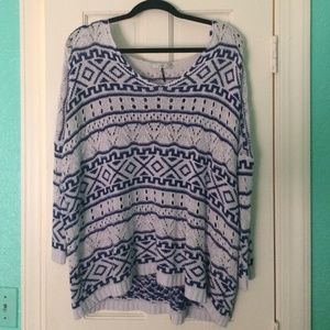Blue & White Aztec Sweater