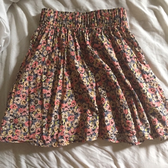 High Waisted Floral Circle Skirt